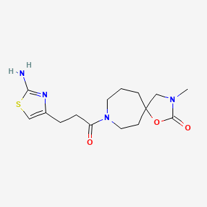 molecular formula C15H22N4O3S B5460638 8-[3-(2-amino-1,3-thiazol-4-yl)propanoyl]-3-methyl-1-oxa-3,8-diazaspiro[4.6]undecan-2-one 