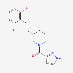 molecular formula C18H21F2N3O B5460655 3-[2-(2,6-difluorophenyl)ethyl]-1-[(1-methyl-1H-pyrazol-3-yl)carbonyl]piperidine 