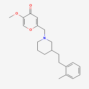 molecular formula C21H27NO3 B5460700 5-methoxy-2-({3-[2-(2-methylphenyl)ethyl]-1-piperidinyl}methyl)-4H-pyran-4-one 