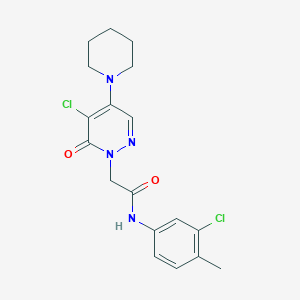 molecular formula C18H20Cl2N4O2 B5460717 N-(3-chloro-4-methylphenyl)-2-[5-chloro-6-oxo-4-(1-piperidinyl)-1(6H)-pyridazinyl]acetamide 