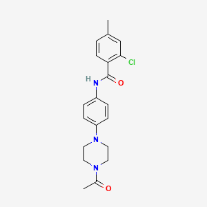 molecular formula C20H22ClN3O2 B5460724 N-[4-(4-acetyl-1-piperazinyl)phenyl]-2-chloro-4-methylbenzamide 