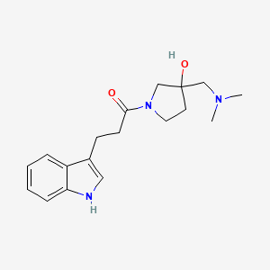 molecular formula C18H25N3O2 B5460732 3-[(dimethylamino)methyl]-1-[3-(1H-indol-3-yl)propanoyl]-3-pyrrolidinol 