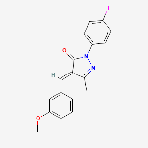 molecular formula C18H15IN2O2 B5460748 2-(4-iodophenyl)-4-(3-methoxybenzylidene)-5-methyl-2,4-dihydro-3H-pyrazol-3-one 