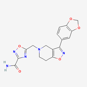 molecular formula C17H15N5O5 B5460751 5-{[3-(1,3-benzodioxol-5-yl)-6,7-dihydroisoxazolo[4,5-c]pyridin-5(4H)-yl]methyl}-1,2,4-oxadiazole-3-carboxamide 