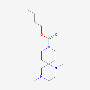 molecular formula C15H29N3O2 B5460757 butyl 1,4-dimethyl-1,4,9-triazaspiro[5.5]undecane-9-carboxylate 