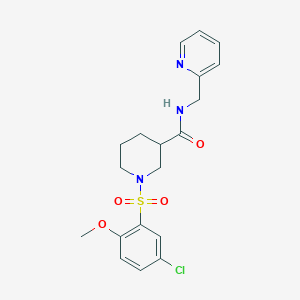 molecular formula C19H22ClN3O4S B5460759 1-[(5-chloro-2-methoxyphenyl)sulfonyl]-N-(2-pyridinylmethyl)-3-piperidinecarboxamide 