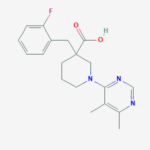 molecular formula C19H22FN3O2 B5460769 1-(5,6-dimethylpyrimidin-4-yl)-3-(2-fluorobenzyl)piperidine-3-carboxylic acid 