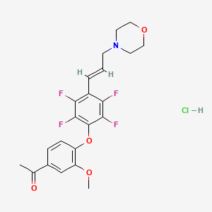 molecular formula C22H22ClF4NO4 B5460773 1-(3-methoxy-4-{2,3,5,6-tetrafluoro-4-[3-(4-morpholinyl)-1-propen-1-yl]phenoxy}phenyl)ethanone hydrochloride 