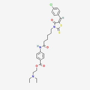 molecular formula C29H34ClN3O4S2 B5460791 2-(diethylamino)ethyl 4-({6-[5-(4-chlorobenzylidene)-4-oxo-2-thioxo-1,3-thiazolidin-3-yl]hexanoyl}amino)benzoate 