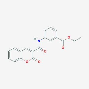 molecular formula C19H15NO5 B5460798 ethyl 3-{[(2-oxo-2H-chromen-3-yl)carbonyl]amino}benzoate 