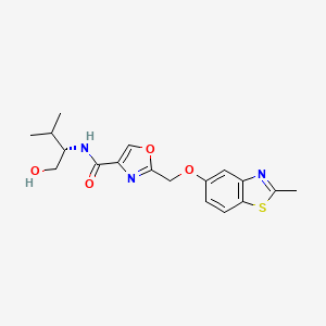 molecular formula C18H21N3O4S B5460808 N-[(1S)-1-(hydroxymethyl)-2-methylpropyl]-2-{[(2-methyl-1,3-benzothiazol-5-yl)oxy]methyl}-1,3-oxazole-4-carboxamide 