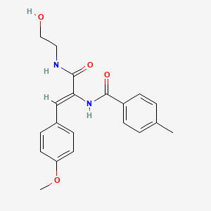 molecular formula C20H22N2O4 B5460814 N-[1-{[(2-hydroxyethyl)amino]carbonyl}-2-(4-methoxyphenyl)vinyl]-4-methylbenzamide 