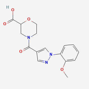 molecular formula C16H17N3O5 B5460826 4-{[1-(2-methoxyphenyl)-1H-pyrazol-4-yl]carbonyl}-2-morpholinecarboxylic acid 