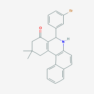 molecular formula C25H22BrNO B5460837 5-(3-bromophenyl)-2,2-dimethyl-2,3,5,6-tetrahydrobenzo[a]phenanthridin-4(1H)-one 