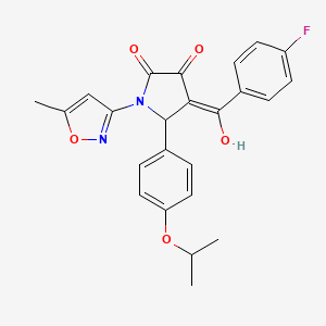 molecular formula C24H21FN2O5 B5460850 4-(4-fluorobenzoyl)-3-hydroxy-5-(4-isopropoxyphenyl)-1-(5-methyl-3-isoxazolyl)-1,5-dihydro-2H-pyrrol-2-one 