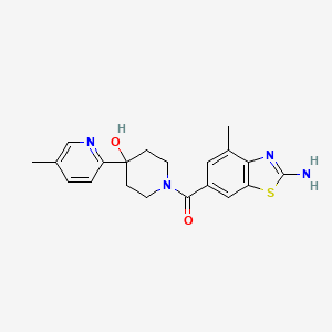 1-[(2-amino-4-methyl-1,3-benzothiazol-6-yl)carbonyl]-4-(5-methylpyridin-2-yl)piperidin-4-ol