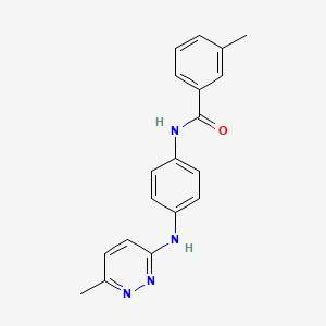 molecular formula C19H18N4O B5460880 3-methyl-N-{4-[(6-methyl-3-pyridazinyl)amino]phenyl}benzamide 