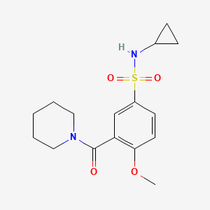 molecular formula C16H22N2O4S B5460893 N-cyclopropyl-4-methoxy-3-(1-piperidinylcarbonyl)benzenesulfonamide 