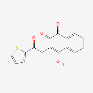molecular formula C16H10O4S B5460898 2-hydroxy-3-[2-oxo-2-(2-thienyl)ethyl]naphthoquinone 
