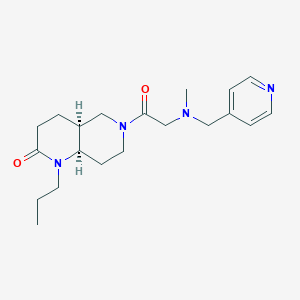 molecular formula C20H30N4O2 B5460927 (4aS*,8aR*)-6-[N-methyl-N-(pyridin-4-ylmethyl)glycyl]-1-propyloctahydro-1,6-naphthyridin-2(1H)-one 