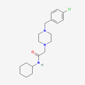 molecular formula C19H28ClN3O B5460936 2-[4-(4-chlorobenzyl)-1-piperazinyl]-N-cyclohexylacetamide 