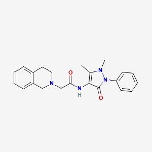 molecular formula C22H24N4O2 B5460959 2-(3,4-dihydro-2(1H)-isoquinolinyl)-N-(1,5-dimethyl-3-oxo-2-phenyl-2,3-dihydro-1H-pyrazol-4-yl)acetamide 