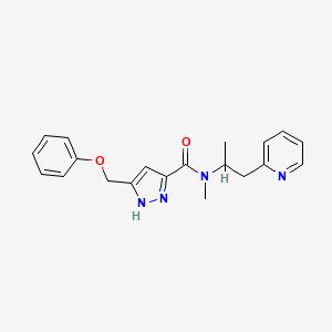 molecular formula C20H22N4O2 B5461000 N-methyl-N-(1-methyl-2-pyridin-2-ylethyl)-5-(phenoxymethyl)-1H-pyrazole-3-carboxamide 