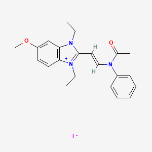 molecular formula C22H26IN3O2 B5461001 2-{2-[acetyl(phenyl)amino]vinyl}-1,3-diethyl-5-methoxy-1H-3,1-benzimidazol-3-ium iodide 