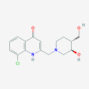 molecular formula C16H19ClN2O3 B5461008 8-chloro-2-{[(3R*,4R*)-3-hydroxy-4-(hydroxymethyl)-1-piperidinyl]methyl}-4(1H)-quinolinone 