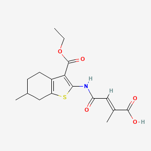 molecular formula C17H21NO5S B5461010 4-{[3-(ethoxycarbonyl)-6-methyl-4,5,6,7-tetrahydro-1-benzothien-2-yl]amino}-2-methyl-4-oxo-2-butenoic acid 