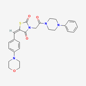 molecular formula C26H28N4O4S B5461015 5-[4-(4-morpholinyl)benzylidene]-3-[2-oxo-2-(4-phenyl-1-piperazinyl)ethyl]-1,3-thiazolidine-2,4-dione 
