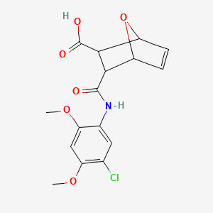 molecular formula C16H16ClNO6 B5461033 3-{[(5-chloro-2,4-dimethoxyphenyl)amino]carbonyl}-7-oxabicyclo[2.2.1]hept-5-ene-2-carboxylic acid 