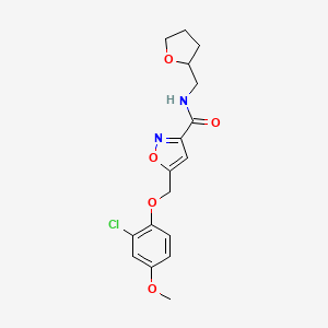 molecular formula C17H19ClN2O5 B5461040 5-[(2-chloro-4-methoxyphenoxy)methyl]-N-(tetrahydrofuran-2-ylmethyl)isoxazole-3-carboxamide 