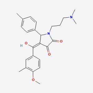 molecular formula C25H30N2O4 B5461048 1-[3-(dimethylamino)propyl]-3-hydroxy-4-(4-methoxy-3-methylbenzoyl)-5-(4-methylphenyl)-1,5-dihydro-2H-pyrrol-2-one 