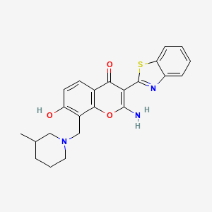 2-amino-3-(1,3-benzothiazol-2-yl)-7-hydroxy-8-[(3-methyl-1-piperidinyl)methyl]-4H-chromen-4-one