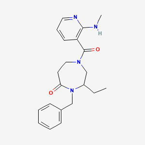 molecular formula C21H26N4O2 B5461055 4-benzyl-3-ethyl-1-{[2-(methylamino)pyridin-3-yl]carbonyl}-1,4-diazepan-5-one 