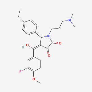 molecular formula C25H29FN2O4 B5461059 1-[3-(dimethylamino)propyl]-5-(4-ethylphenyl)-4-(3-fluoro-4-methoxybenzoyl)-3-hydroxy-1,5-dihydro-2H-pyrrol-2-one 