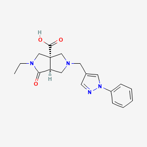 molecular formula C19H22N4O3 B5461081 (3aS*,6aS*)-2-ethyl-1-oxo-5-[(1-phenyl-1H-pyrazol-4-yl)methyl]hexahydropyrrolo[3,4-c]pyrrole-3a(1H)-carboxylic acid 