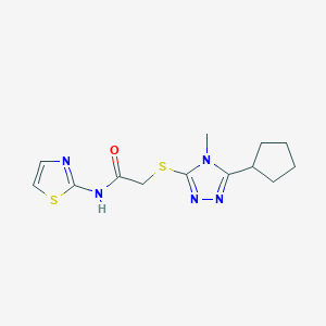 2-[(5-cyclopentyl-4-methyl-4H-1,2,4-triazol-3-yl)thio]-N-1,3-thiazol-2-ylacetamide