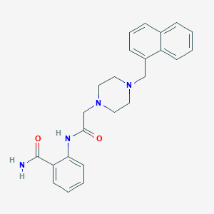 molecular formula C24H26N4O2 B5461121 2-({[4-(1-naphthylmethyl)-1-piperazinyl]acetyl}amino)benzamide 