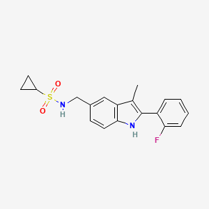 molecular formula C19H19FN2O2S B5461122 N-{[2-(2-fluorophenyl)-3-methyl-1H-indol-5-yl]methyl}cyclopropanesulfonamide 