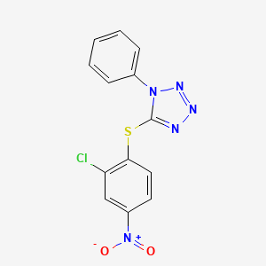 molecular formula C13H8ClN5O2S B5461135 5-[(2-chloro-4-nitrophenyl)thio]-1-phenyl-1H-tetrazole 