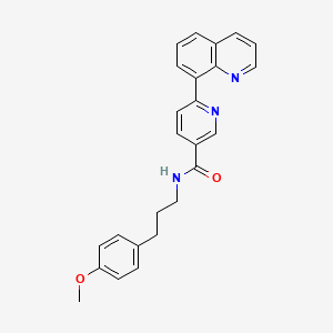 molecular formula C25H23N3O2 B5461144 N-[3-(4-methoxyphenyl)propyl]-6-quinolin-8-ylnicotinamide 