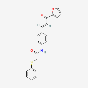 N-{4-[3-(2-furyl)-3-oxo-1-propen-1-yl]phenyl}-2-(phenylthio)acetamide