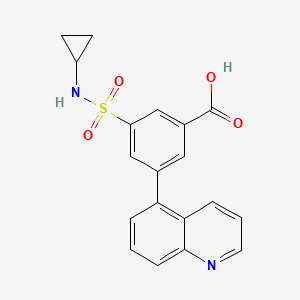 molecular formula C19H16N2O4S B5461201 3-[(cyclopropylamino)sulfonyl]-5-quinolin-5-ylbenzoic acid 