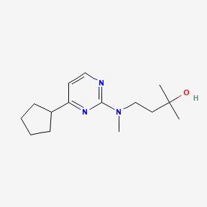 molecular formula C15H25N3O B5461217 4-[(4-cyclopentylpyrimidin-2-yl)(methyl)amino]-2-methylbutan-2-ol 