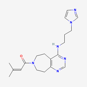 molecular formula C19H26N6O B5461223 N-[3-(1H-imidazol-1-yl)propyl]-7-(3-methylbut-2-enoyl)-6,7,8,9-tetrahydro-5H-pyrimido[4,5-d]azepin-4-amine 