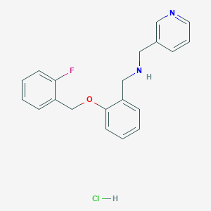 molecular formula C20H20ClFN2O B5461227 {2-[(2-fluorobenzyl)oxy]benzyl}(3-pyridinylmethyl)amine hydrochloride 