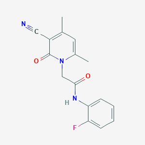 2-(3-cyano-4,6-dimethyl-2-oxo-1(2H)-pyridinyl)-N-(2-fluorophenyl)acetamide