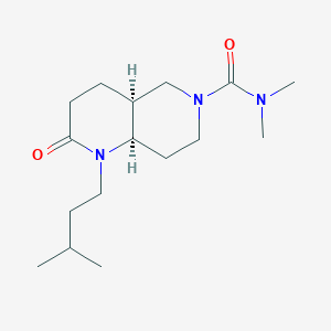 molecular formula C16H29N3O2 B5461255 (4aS*,8aR*)-N,N-dimethyl-1-(3-methylbutyl)-2-oxooctahydro-1,6-naphthyridine-6(2H)-carboxamide 